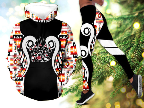 Powwow StoreHLS0012107 Pattern Native 3D Hoodie Legging Set