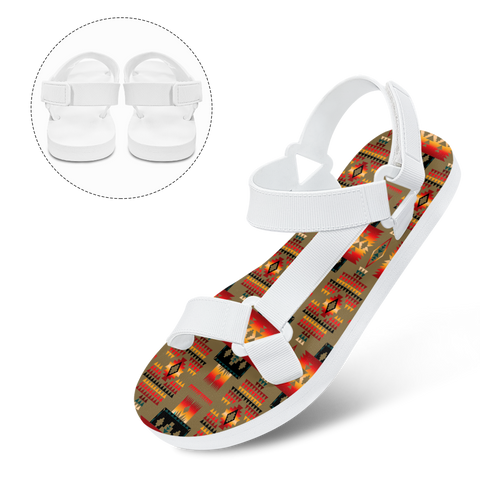 Powwow StoreGBNAT0004604 Pattern Native American Open Toes Sandals