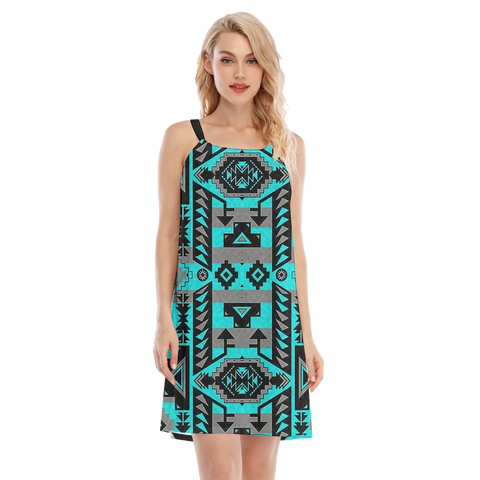 Powwow StoreGBNAT00626 Native  Design Women's Oneck Cami Dress