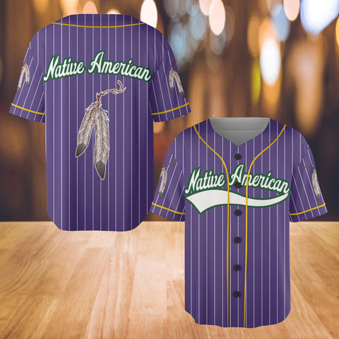 Powwow StoreBJ00098 Pattern Native Baseball Jersey