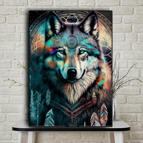 Powwow StoreCV18 The Wolf Native American Canvas