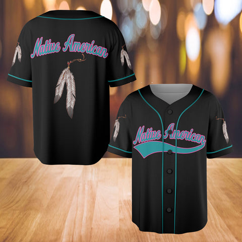 Powwow StoreBJ00099 Pattern Native Baseball Jersey