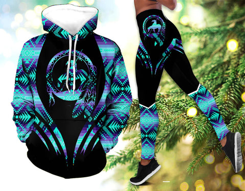Powwow StoreHLS00109 Pattern Native 3D Hoodie Legging Set
