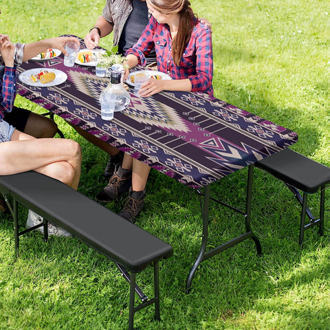 Powwow StoreBS000120 Tribe Design Native American Picnic Table Cover