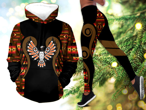 Powwow StoreHLS0012112 Pattern Native 3D Hoodie Legging Set