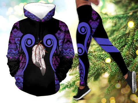 Powwow StoreHLS0012115 Pattern Native 3D Hoodie Legging Set
