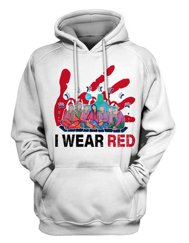 Powwow StoreHD000620 I Wear Red For My Sisters Native American Stop MMIW Red Hand No More Stolen Sisters  2D Hoodie