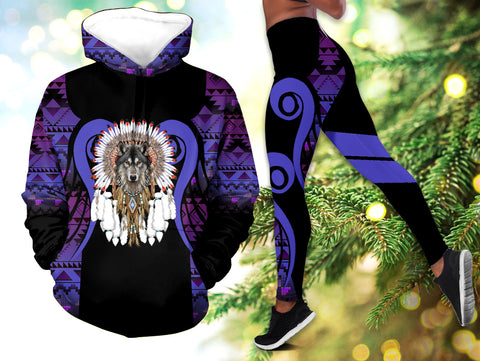 Powwow StoreHLS0012118 Pattern Native 3D Hoodie Legging Set