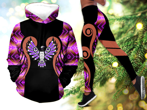 Powwow StoreHLS0012120 Pattern Native 3D Hoodie Legging Set