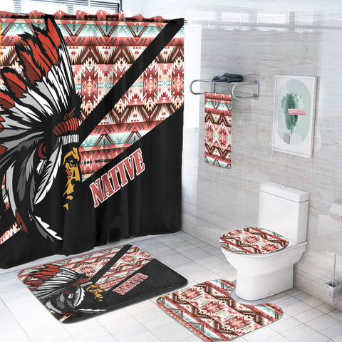 Powwow StoreBS000247 Pattern Native American Bathroom Set