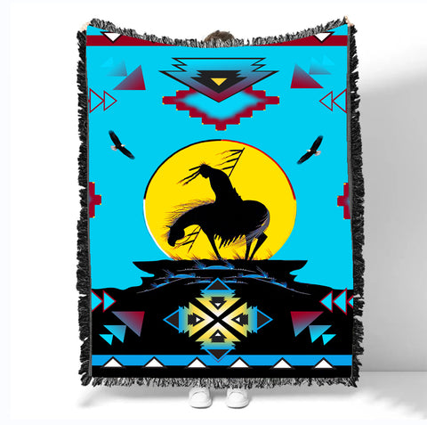 Powwow StoreGBNAT00026 Pattern Native Woven Blanket