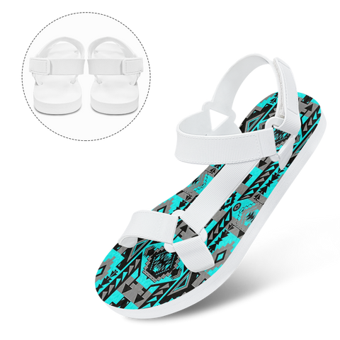 Powwow StoreGBNAT00626 Pattern Native American Open Toes Sandals