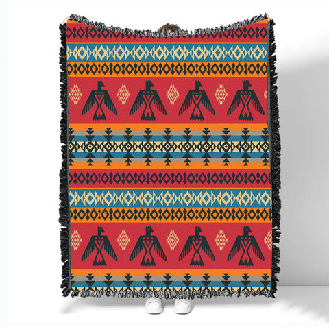 Powwow StoreGBNAT00029 Pattern Native Woven Blanket