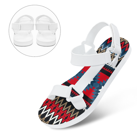 Powwow StoreGBNAT00529 Pattern Native American Open Toes Sandals