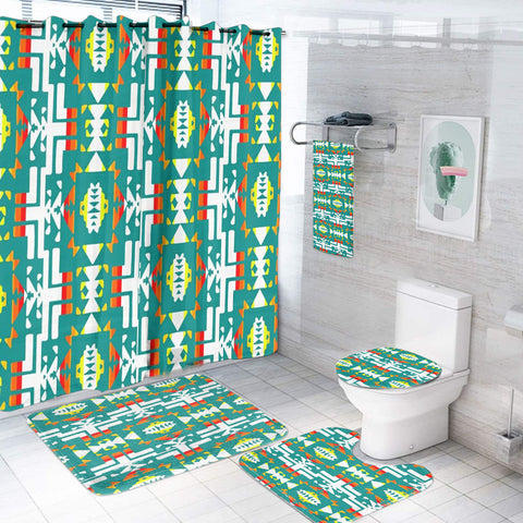 Powwow StoreBS000268 Pattern Native American Bathroom Set