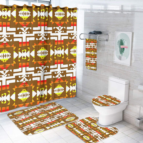 Powwow StoreBS000270 Pattern Native American Bathroom Set