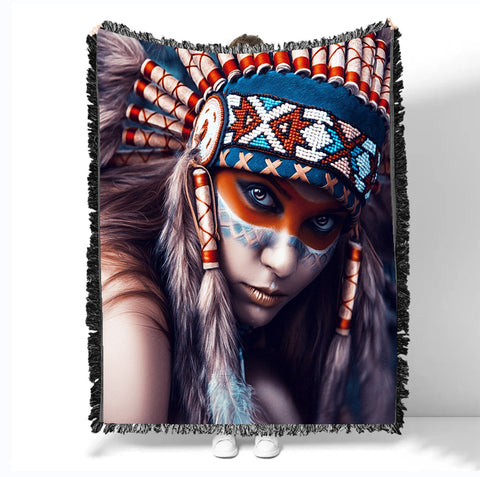 Powwow StoreGBNAT00038 Pattern Native Woven Blanket