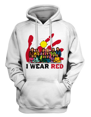 Powwow StoreHD000624 I Wear Red For My Sisters Native American Stop MMIW Red Hand No More Stolen Sisters  2D Hoodie