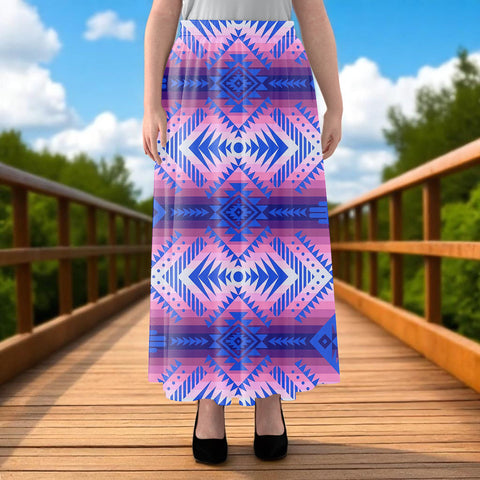 250325M10v2 Native American Women Maxi Chiffon Skirts With Lining