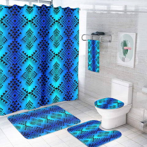 Powwow StoreBS000278 Pattern Native American Bathroom Set