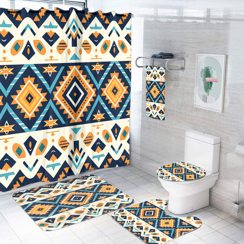 Powwow StoreBS000282 Pattern Native American Bathroom Set