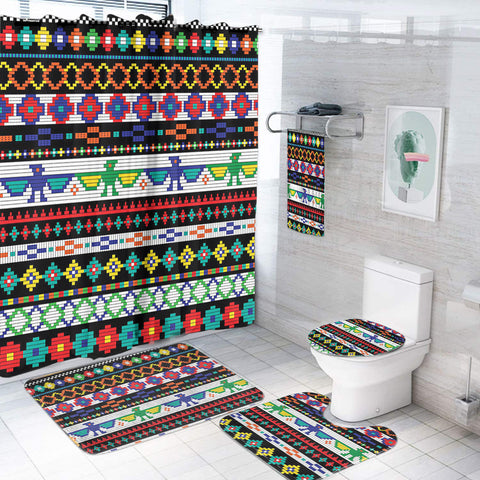 Powwow StoreBS000284 Pattern Native American Bathroom Set