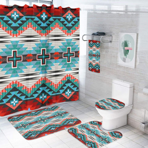 Powwow StoreBS000274 Pattern Native American Bathroom Set