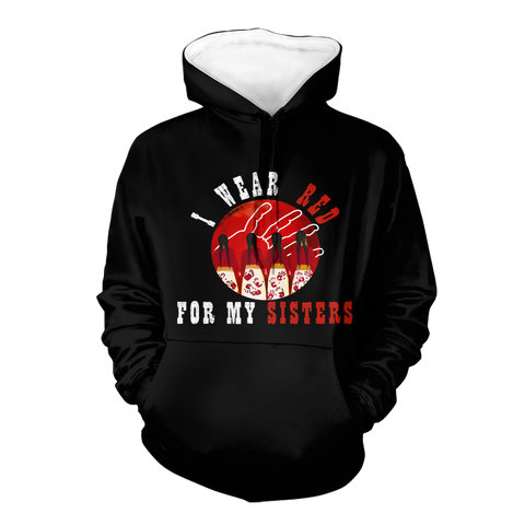 Powwow StoreHD000625 I Wear Red For My Sisters Native American Stop MMIW Red Hand No More Stolen Sisters  2D Hoodie