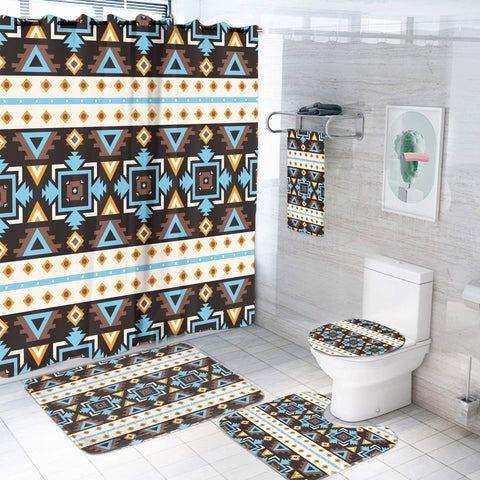 Powwow StoreBS000290 Pattern Native American Bathroom Set