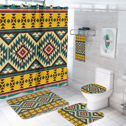 Powwow StoreBS000292 Pattern Native American Bathroom Set