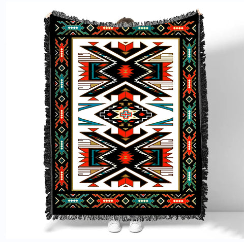 Powwow StoreGBNAT00049 Pattern Native Woven Blanket