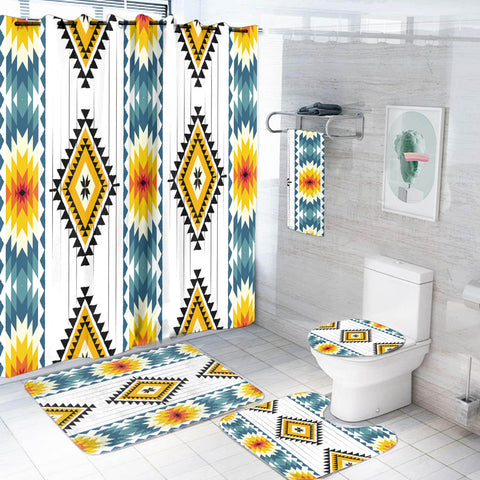 Powwow StoreBS000295 Pattern Native American Bathroom Set