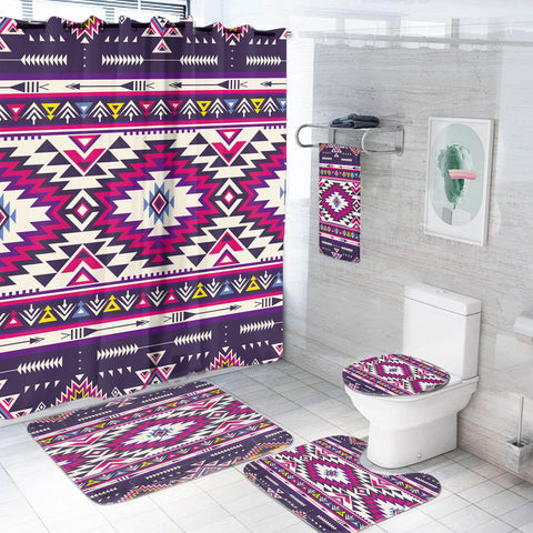 Powwow StoreBS000297 Pattern Native American Bathroom Set