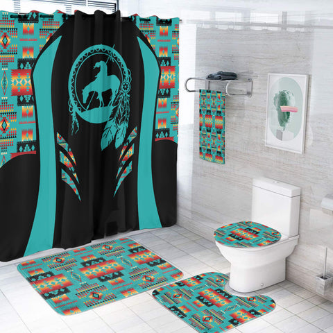 Powwow StoreBS000301 Pattern Native American Bathroom Set