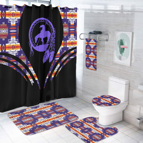 Powwow StoreBS000305 Pattern Native American Bathroom Set