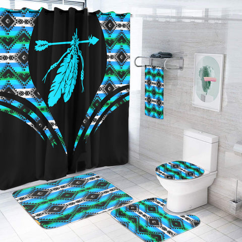 Powwow StoreBS000314 Pattern Native American Bathroom Set