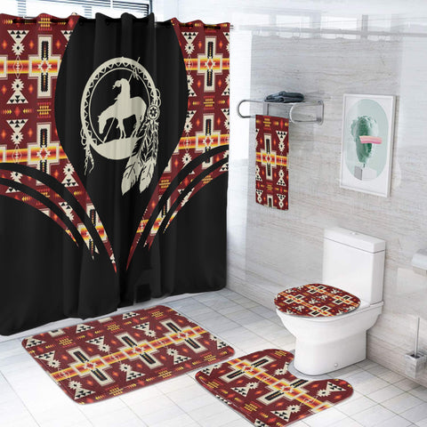 Powwow StoreBS000317 Pattern Native American Bathroom Set