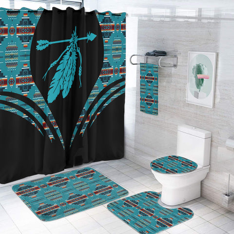 Powwow StoreBS000318 Pattern Native American Bathroom Set