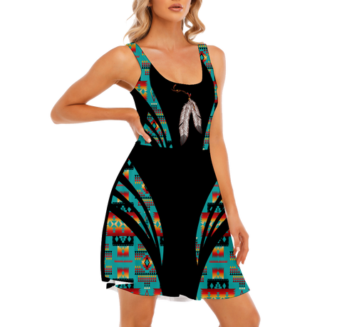Powwow StoreTVD0011 Pattern Native Women's Tank Vest Dress