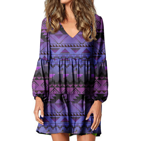 Powwow StoreSWD00021 Native Tribes Pattern Native American Swing Dress