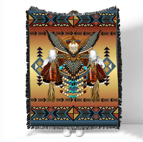 Powwow StoreGBNAT0005703 Pattern Native Woven Blanket