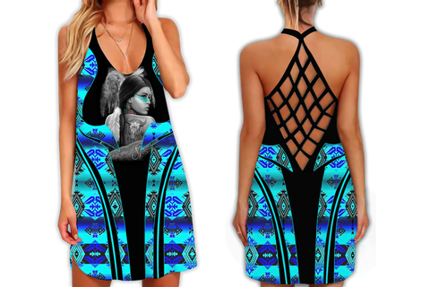 Powwow StoreSTB0001 Pattern Native Strappy Back Dress