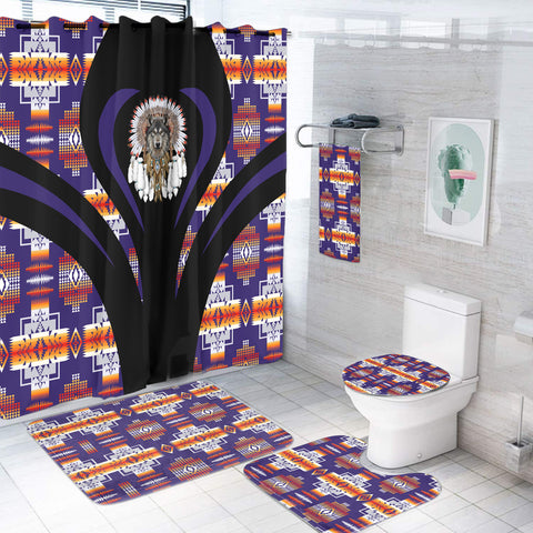 Powwow StoreBS000338 Pattern Native American Bathroom Set