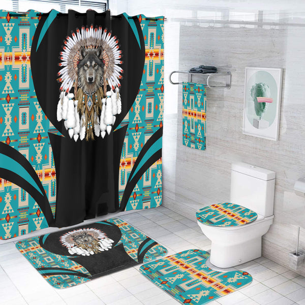 BS000355 Pattern Native American Bathroom Set Powwow Store
