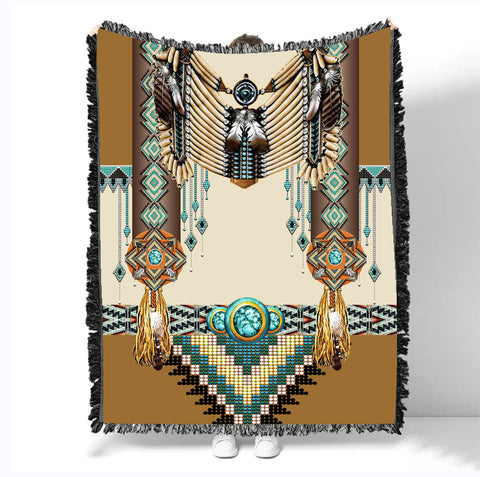 Powwow StoreGBNAT00059 Pattern Native Woven Blanket