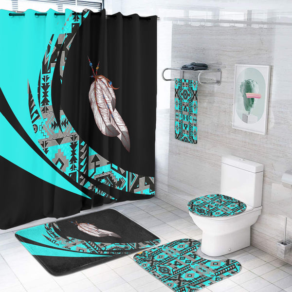 BS000364 Pattern Native American Bathroom Set Powwow Store