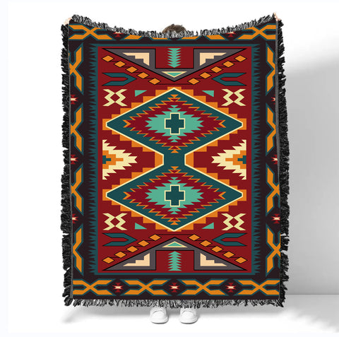 Powwow StoreGBNAT00061 Pattern Native Woven Blanket