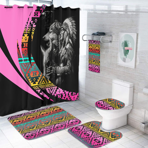 Powwow StoreBS000379 Pattern Native American Bathroom Set