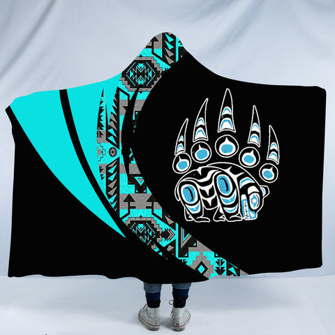 Powwow StoreHDB00139 Pattern Native American Design Hooded Blanket