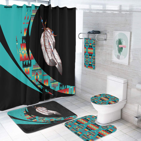 Powwow StoreBS000391 Pattern Native American Bathroom Set